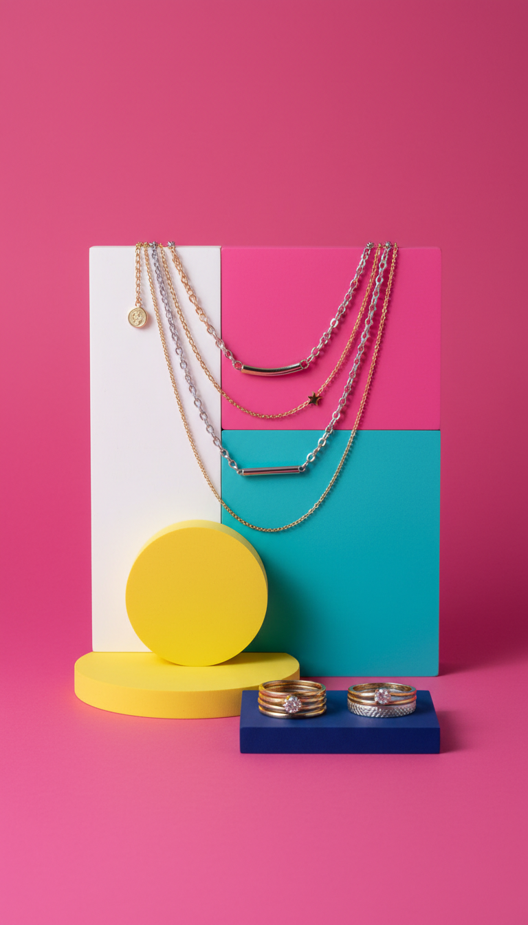 Layered chain necklaces set