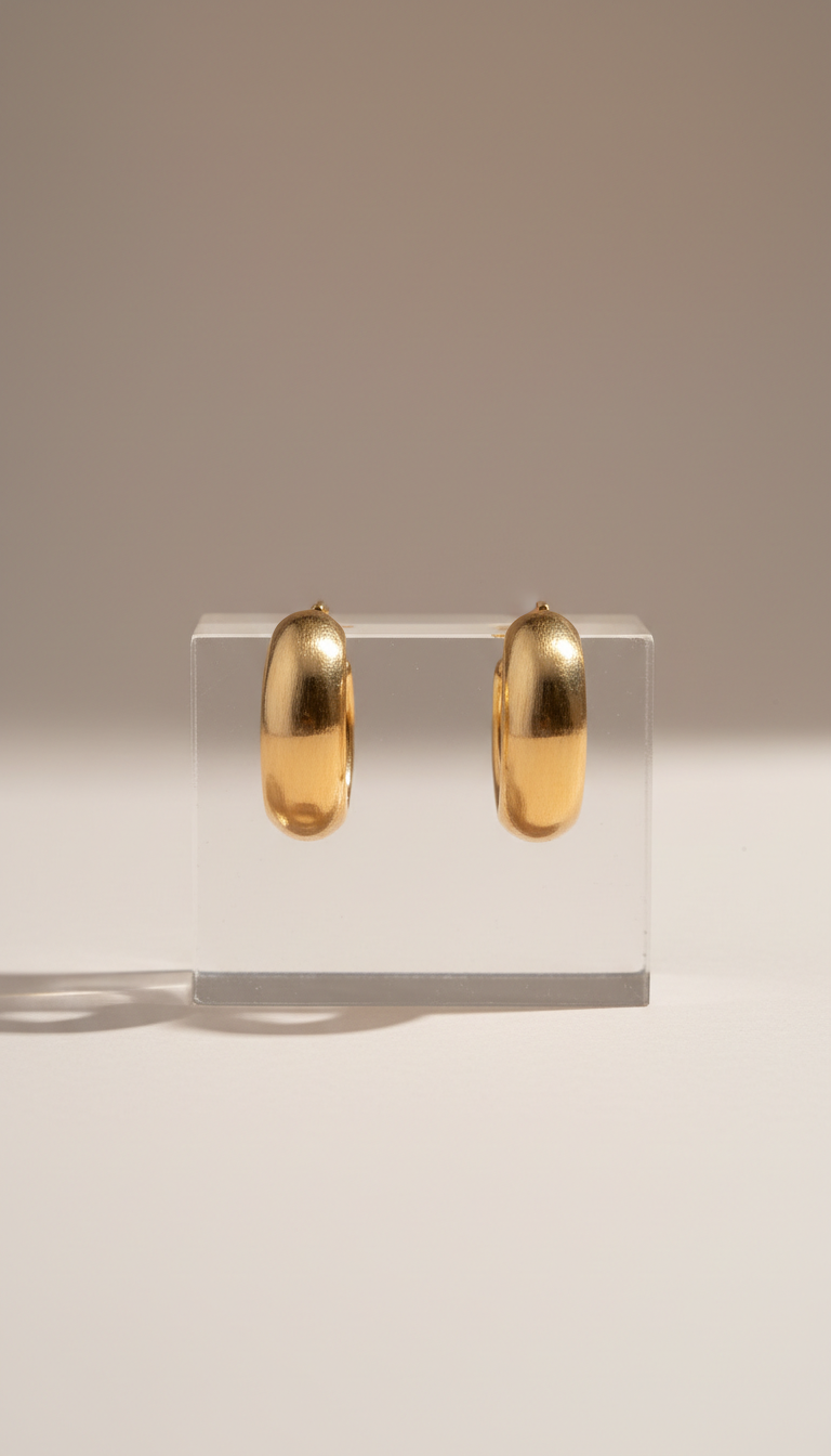 Chunky gold hoop earrings